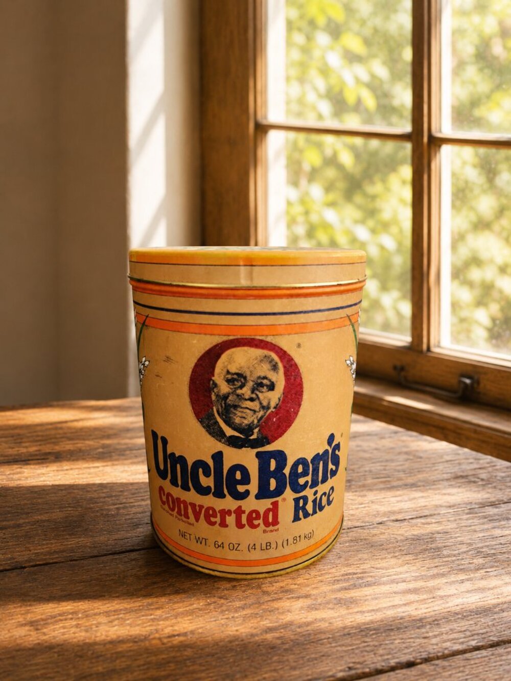 Vintage Uncle Ben's Converted Rice 1985 Tin Container 64 Oz